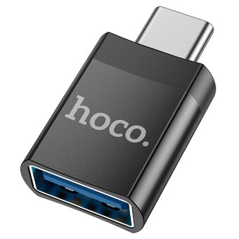  Дата-кабель Hoco UA17 Type-C male to USB female USB3.0 adapter black 