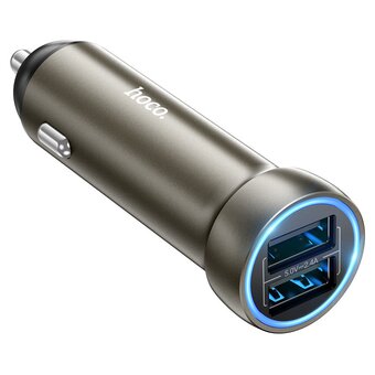  АЗУ HOCO Z54 Prosperous dual-port car charger set IP Metal grey 