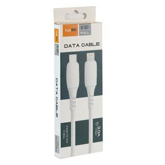 Дата-кабель FaisON K-107 Pull 8pin-Type-C 1.0м, 3.0A белый 
