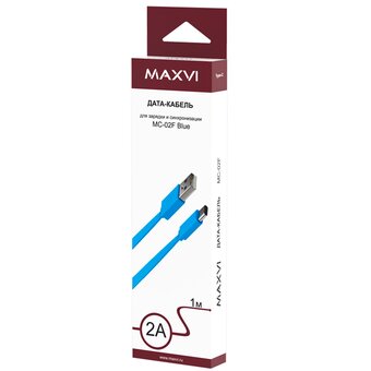  Кабель Maxvi MC-02F blue USB-A-Type-C, 2A 