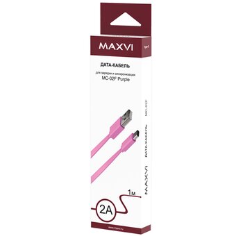  Кабель Maxvi MC-02F purple USB-A-Type-C, 2A 