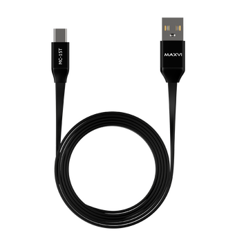  Кабель Maxvi MC-15T black, USB-A-Type-C, 2A 