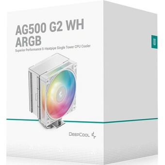  Кулер DEEPCOOL AG500 G2 WH ARGB LGA1851/1700/AM5/AM4 (TDP 250W, PWM, ARGB Fan 120mm, 5 тепл.трубок, белый) Ret 