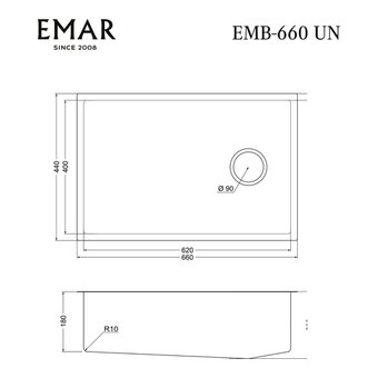  Кухонная мойка Emar EMB-660(UN) PVD Matt Golden нерж, матовое золото 