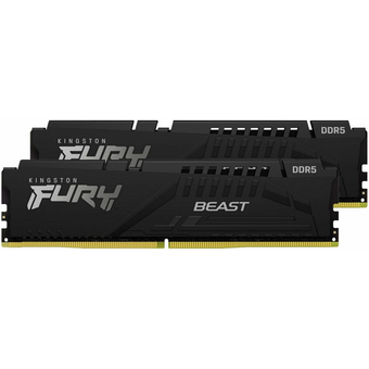  ОЗУ Kingston Fury Beast Black RGB (KF556C40BBAK2-128) DDR 5 DIMM 128Gb PC44800, 5600Mhz, CL40 (Kit of 2) 