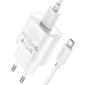  Зарядное устройство Hoco C109A (10.5W) Fighter single port Charger set (Micro) (EU) White 