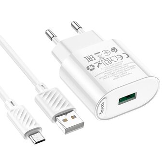  Зарядное устройство Hoco C109A (10.5W) Fighter single port Charger set (Micro) (EU) White 