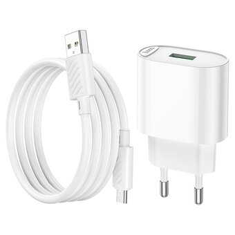  Зарядное устройство Hoco C109A (10.5W) Fighter single port Charger set (Micro) (EU) White 