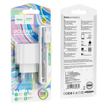  Зарядное устройство HOCO C109A (10.5W) Fighter single port charger (Type-c) (EU) White 
