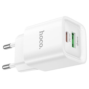  Зарядное устройство HOCO C147A Charm PD20W+QC3.0 charger set (Type-c to Type-c) (EU) White 