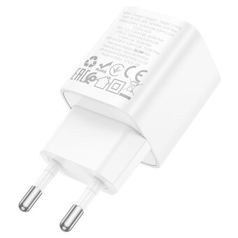  Зарядное устройство HOCO C147A Charm PD20W+QC3.0 Charger (EU) White 