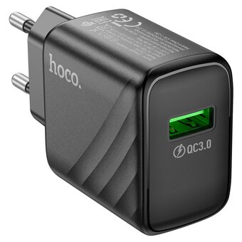 Зарядное устройство Hoco CS21A rich single port QC3.0 charger (EU) Black 