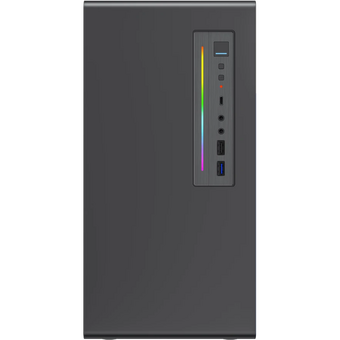  Корпус Foxline FL-728TG (FL-728TG-U3C), без БП, mATX, TG, 1xUSB3.0+1xUSB2.0+1xType-C(USB2.0)+1xARGB strip on front, Black 