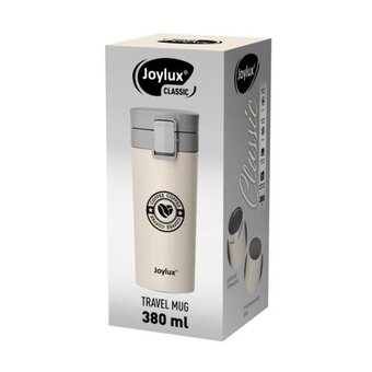  Термокружка JOYLUX Classic Coffee 700273 нерж, 380мл бежевый с принтом 