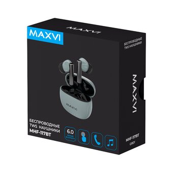  Наушники Maxvi MHF-117BT серый 