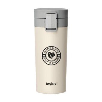  Термокружка JOYLUX Classic Coffee 700273 нерж, 380мл бежевый с принтом 