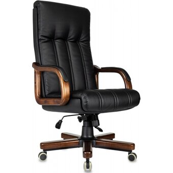  Кресло Бюрократ T-9932Walnut/ECO-B черный экокожа крестов. металл/дерево 