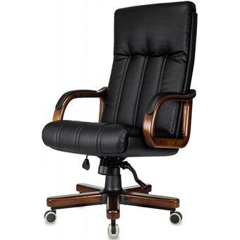  Кресло Бюрократ T-9932Walnut/ECO-B черный экокожа крестов. металл/дерево 