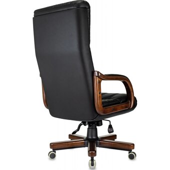  Кресло Бюрократ T-9932Walnut/ECO-B черный экокожа крестов. металл/дерево 