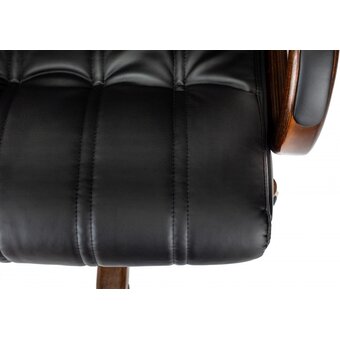  Кресло Бюрократ T-9932Walnut/ECO-B черный экокожа крестов. металл/дерево 