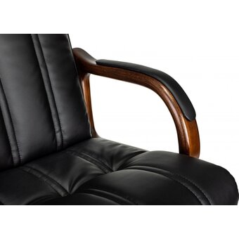  Кресло Бюрократ T-9932Walnut/ECO-B черный экокожа крестов. металл/дерево 