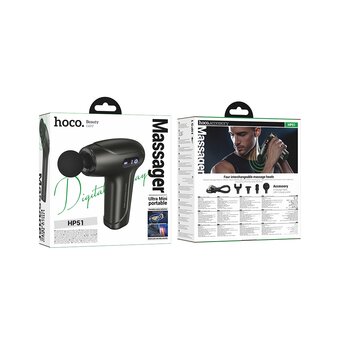  Массажер фасциальный HOCO HP51 Electric mini silent fascia gun чёрный 