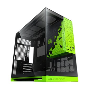  Корпус Geometric Future Model 3 Green (1AM3NZGB00100) / mATX 