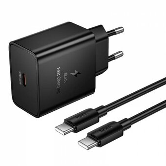  Зарядное устройство HOCO N77 Star single port PD45W charger set (C to C) (EU) Black 