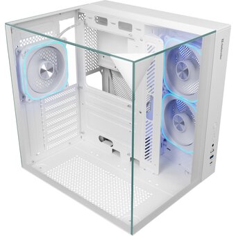  Корпус DEFENDER CryoCube (25204) Miditower ATX Micro-ATX Mini-ITX W/O PSU 3x12cm Fan USB1.1+3.0+Type-C+audio белый с окном 