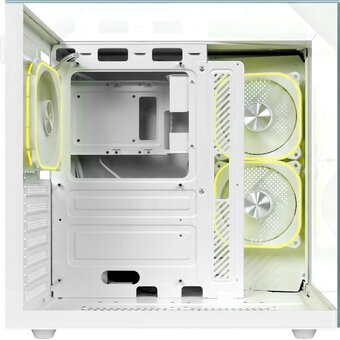 Корпус DEFENDER CryoCube (25204) Miditower ATX Micro-ATX Mini-ITX W/O PSU 3x12cm Fan USB1.1+3.0+Type-C+audio белый с окном 