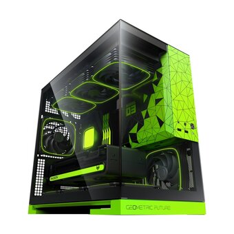  Корпус Geometric Future Model 3 Green (1AM3NZGB00100) / mATX 