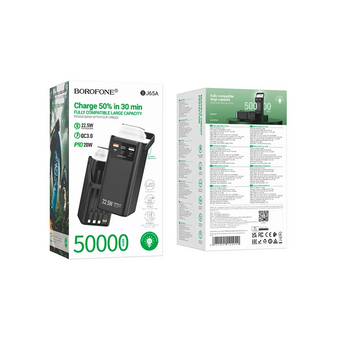  Аккумулятор внешний Borofone BJ65A High 50000mAh, PD/QC/FCP/AFC/SCP/FCC чёрный 