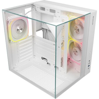  Корпус DEFENDER CryoCube (25204) Miditower ATX Micro-ATX Mini-ITX W/O PSU 3x12cm Fan USB1.1+3.0+Type-C+audio белый с окном 