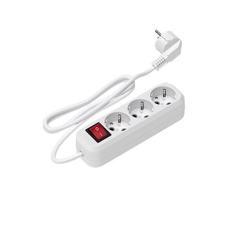  Сетевой удлинитель Maxvi PS-430, 10A, 2300Вт, 3 гнезда, с заземлением, 3м, белый 