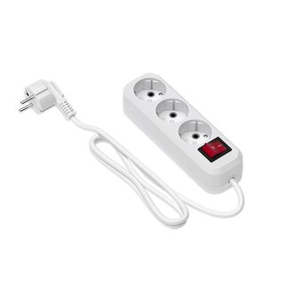  Сетевой удлинитель Maxvi PS-415, 10A, 2300Вт, 3 гнезда, с заземлением, 1.5м, белый 