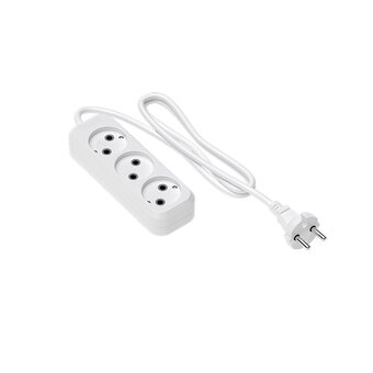  Сетевой удлинитель Maxvi PS-530, 10A, 2300Вт, 3 гнезда, без заземления, 3м, белый 