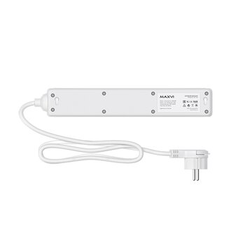  Сетевой фильтр Maxvi SP-118, 10A, 2300Вт, 5 гнезд, земля, 1,8м, белый 