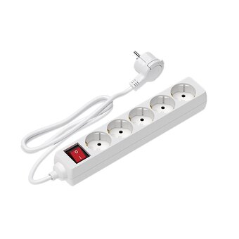  Сетевой фильтр Maxvi SP-130, 10A, 2300Вт, 5 гнезд, земля, 3м, белый 