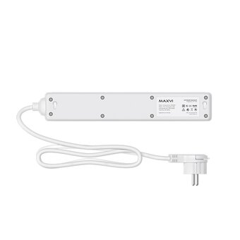  Сетевой фильтр Maxvi SP-130, 10A, 2300Вт, 5 гнезд, земля, 3м, белый 