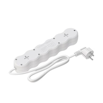  Сетевой фильтр Maxvi SP-218A, 10A, 2300Вт, 4 гнезда, 2xUSB-A, земля, 1,8м, белый 
