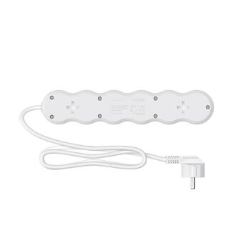  Сетевой фильтр Maxvi SP-218, 10A, 2300Вт, 5 гнезд, земля, 1,8м, белый 