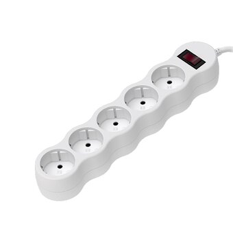  Сетевой фильтр Maxvi SP-230, 10A, 2300Вт, 5 гнезд, земля, 3м, белый 