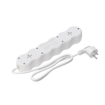  Сетевой фильтр Maxvi SP-230A, 10A, 2300Вт, 4 гнезда, 2xUSB-A, земля, 3м, белый 
