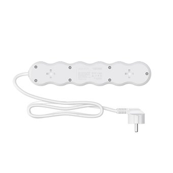  Сетевой фильтр Maxvi SP-230A, 10A, 2300Вт, 4 гнезда, 2xUSB-A, земля, 3м, белый 