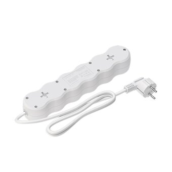  Сетевой фильтр Maxvi SP-230, 10A, 2300Вт, 5 гнезд, земля, 3м, белый 
