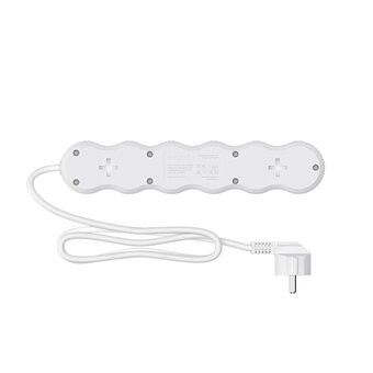  Сетевой фильтр Maxvi SP-230, 10A, 2300Вт, 5 гнезд, земля, 3м, белый 