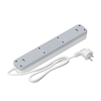  Сетевой фильтр Maxvi SP-330AC, 10A, 2300Вт, 4 гнезда, 1xUSB-A, 1xUSB-C, земля, 3м, белый 