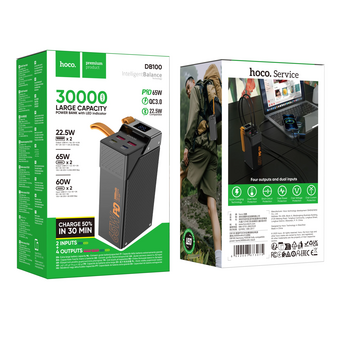  Аккумулятор внешний резервный HOCO DB100 Harmony PD65W fully compatible power bank 30000mAh черный 