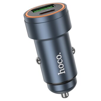  АЗУ HOCO Z57A Glorious 1USB, 1Type-C 30Вт, PD/QC/AFC/FCP, кабель Type-C, 8-pin, 1.0м черный, оранжевая вставка 