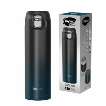  Термокружка JOYLUX Ultra Gradient 700275 нерж, 420мл черный/синий 